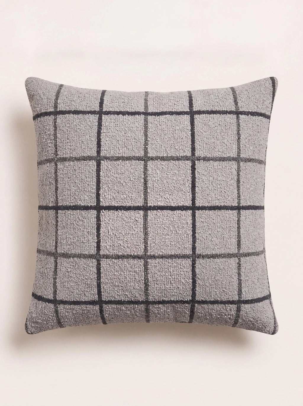 Kırdar Izgara Desenli Dokuma Kırlent Kılıfı Açık Gri Antrasit 45x45