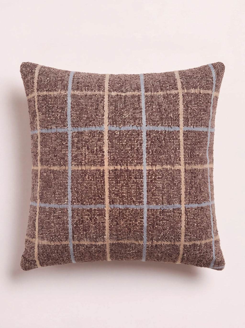 Kırdar Izgara Desenli Dokuma Kırlent Kılıfı Gri Vizon 45x45 cm